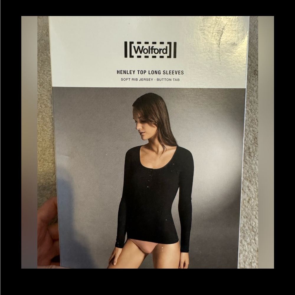 Wolford Henley top long sleeve Black Size M New with tag